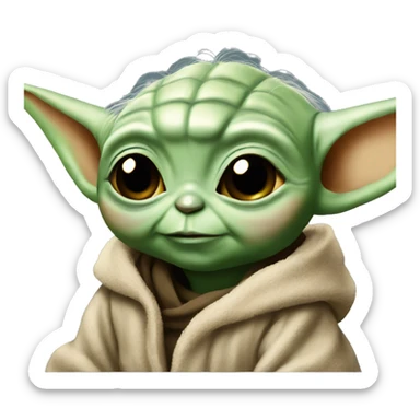 Baby Yoda flirting  sticker