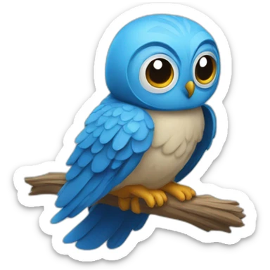 UN BUHO AZUL HACIENDO UNA REVERENCIA sticker