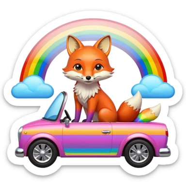 fox rainbow car worth 10 trillion dollar sticker