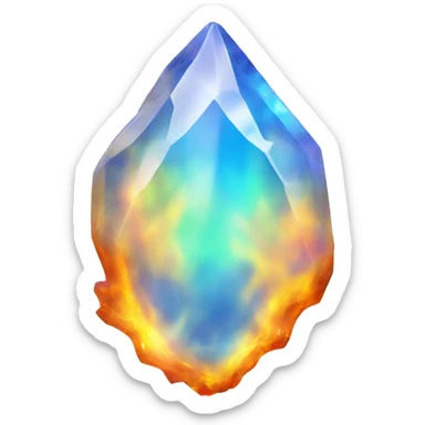 Flame shaped opal crystal gemstone sticker
