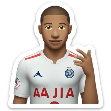 Mbappe choquée avec les mains derrière la tête sticker