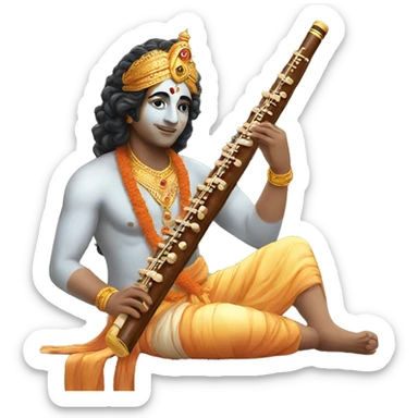 Bansuri with krishna sticker