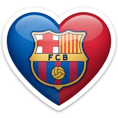 Barcelona FCB Logo in heart ❤️ sticker