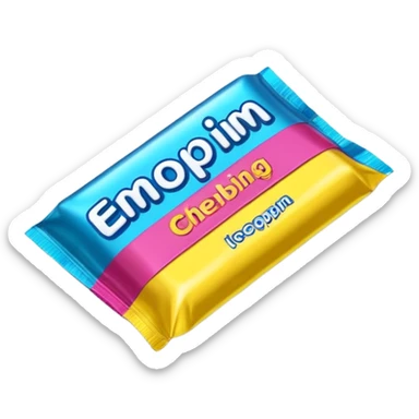 chewing gum packet sticker