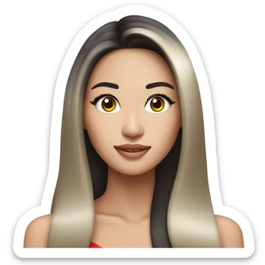 Miss universe south east Asian with long straight hair sticker