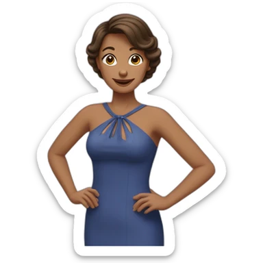 Une femme qui tend ses bras et fait des doigts d'honneur sticker