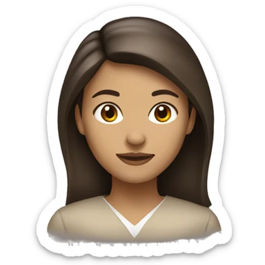 female art school graduate tan with dark brown hair sticker