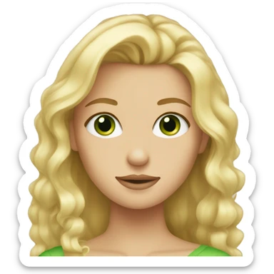 blonde haired girl with green eyes sticker