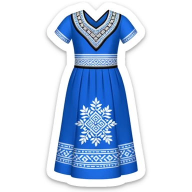 Make the Hmong dress blue, white, and black sticker