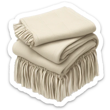 Light blanket folded with tassels  sticker