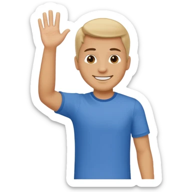 man full body waving sticker