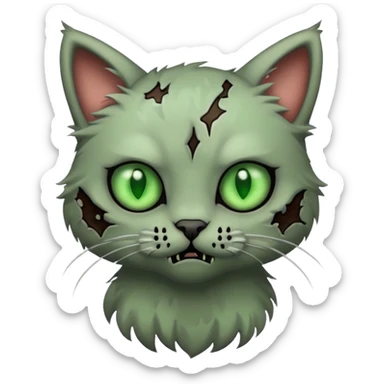 cute zombie cat sticker