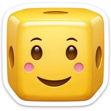 Cube yellow with a face sticker
