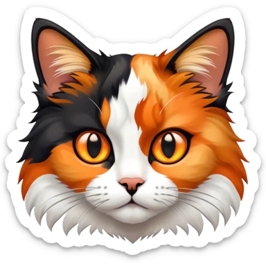 realistic cat calico sticker