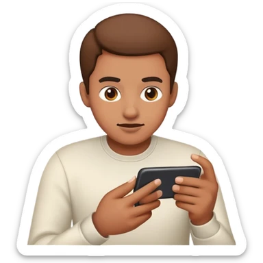 A person playing games on his phone sticker