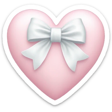 Pastel pink heart with white bow sticker