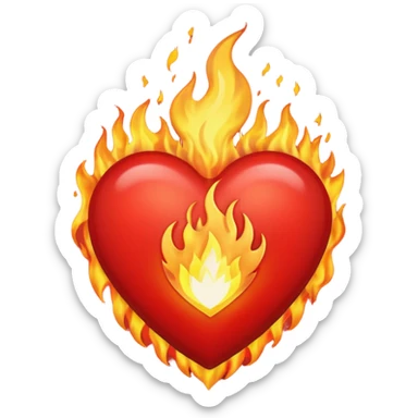 Coração em chamas sticker
