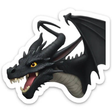 Black Dragon with long horn sticker