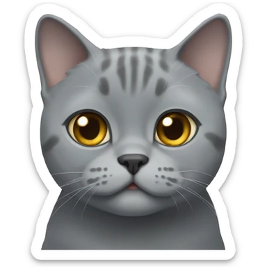 Grey British shorthair smiling sticker