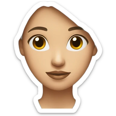 Beautiful brown hair woman with round face light skin large breasts turquoise v-neck shirt sticker