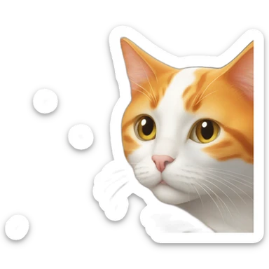 Orange cat and Pure white cat sticker
