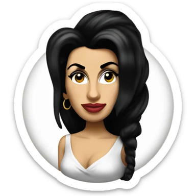 amy winehouse with a heart shaped beehive sticker