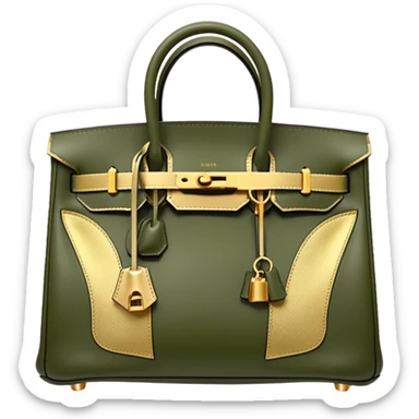 hermes birkin olive color bag sticker