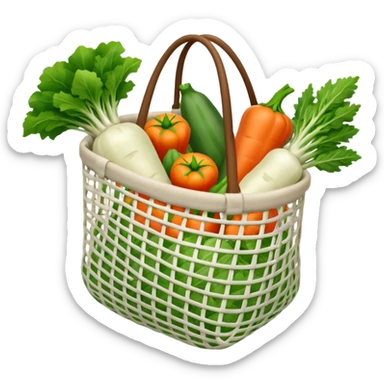 Net back with white nets that is used for shopping and putting vegetables in it sticker