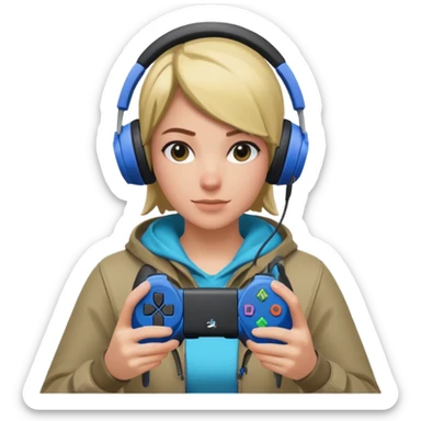 Avec PlayStation et casque Sony jouant à Fortnite  sticker