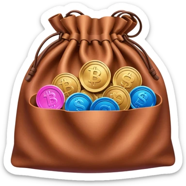 Coins inside brown leather bag, make bag always brown  color

Coins inside gradient color - Blue to pink sticker