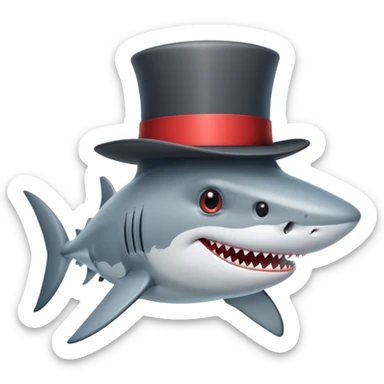 shark with tophat sticker