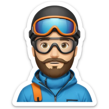 Snowboarder with goggles and beard























 sticker