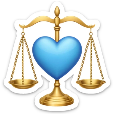 Blue heart with scales of justice sticker