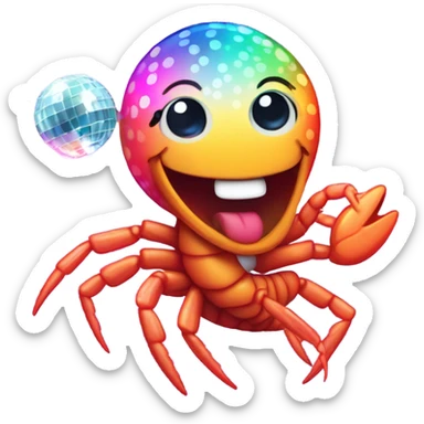 crevette disco sticker