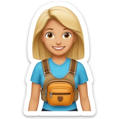 woman with waist bags sticker