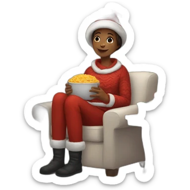 Cozy December holiday sticker