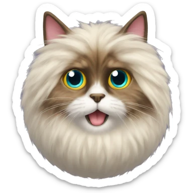 Furball cat fur ball eyeball  sticker