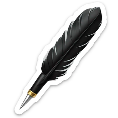 Full black quill pen sticker