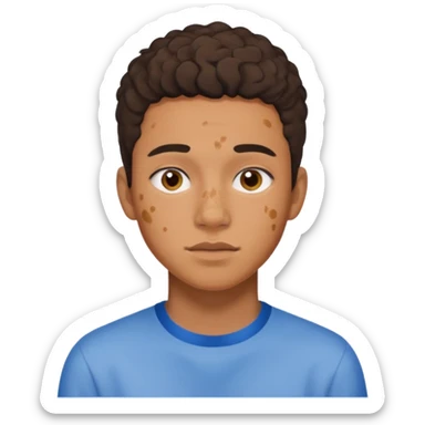 Eden 
homme trans métis
19 ans
 Étudiant en art
acné,

 sticker