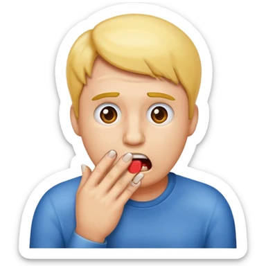 iPhone frantically biting fingernails emoji sticker