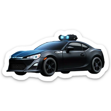 Fr-s Haunted Darth Vader’s ice cube race car, glowing light saber bumpers  sticker