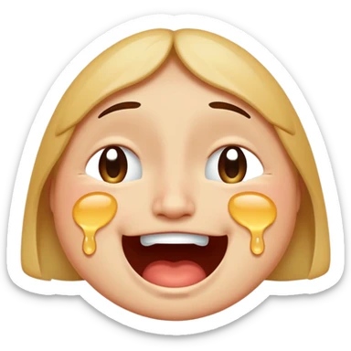 crying laughing face sticker