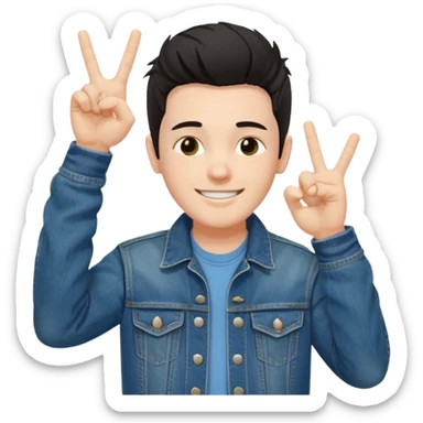 Eddie the freak from stranger things with his iconic hand sign over his head sticker