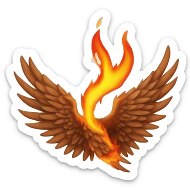 Wing on fire sticker