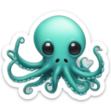 octopus spitting ink sticker
