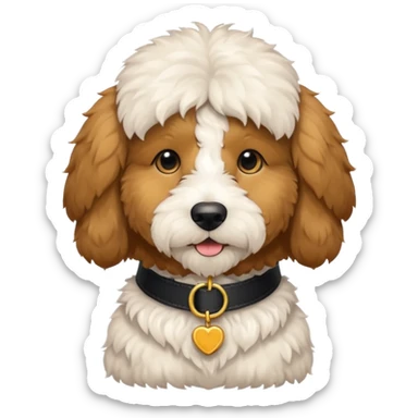 Golden doodle with black collar sticker