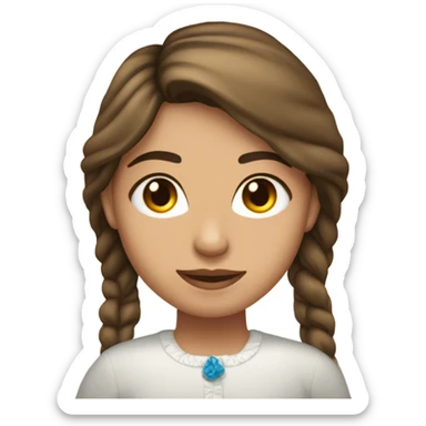 un chica güera, cabello castaño lacio, ojos cafes claro  sticker