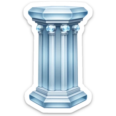 generate beautiful white crystal capital pillar sticker