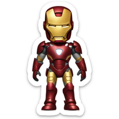 Barack Obama wearing the iron man armor with no helmet  sticker