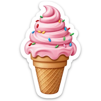 strawberry ice cream sticker